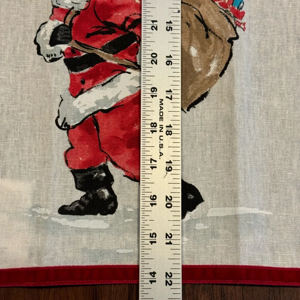 Rare Pottery Barn Santa Claus Christmas Tea Towel